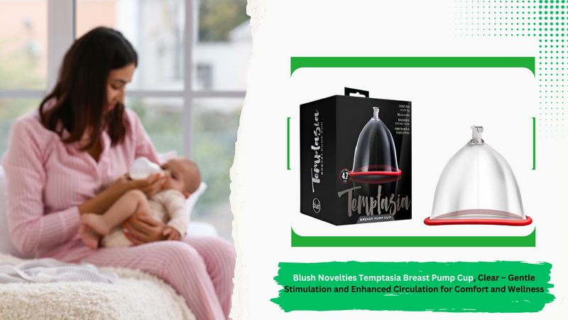 Blush Novelties Temptasia Breast Pump Cup, Clear – Gentle Stimulation and Enhanced Circulation for Comfort and Wellness