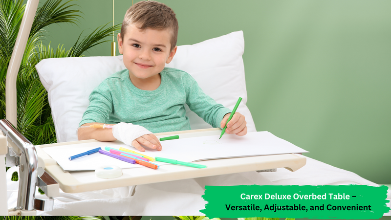 Carex Deluxe Overbed Table – Versatile, Adjustable, and Convenient