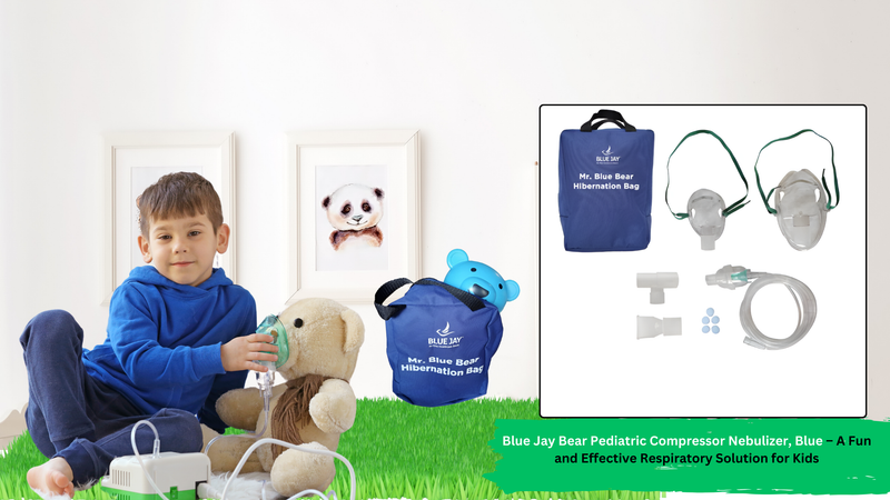 Blue Jay Bear Pediatric Compressor Nebulizer, Blue – A Fun and Effective Respiratory Solution for Kids