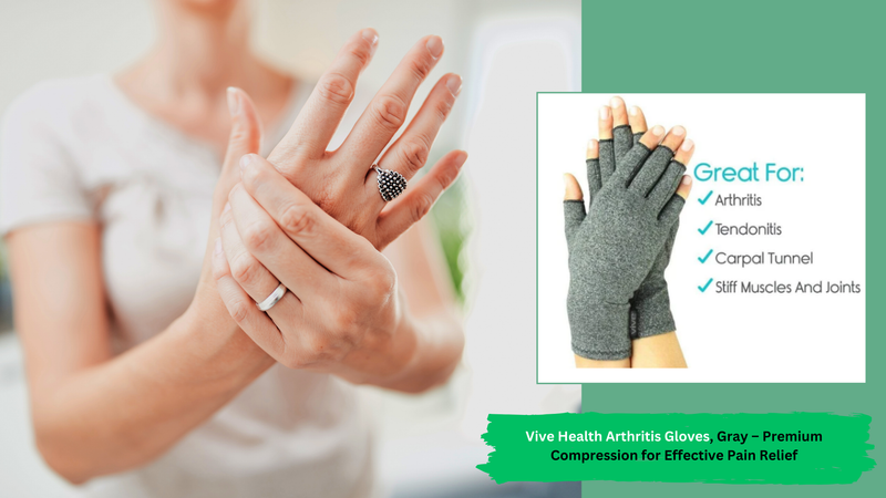 Vive Health Arthritis Gloves, Gray – Premium Compression for Effective Pain Relief