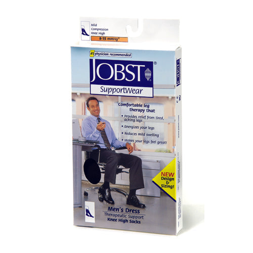 Jobst For Men 8-15mmHg Over-The-Calf Sock, Navy, Small