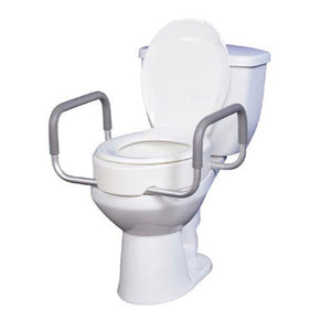 Drive Medical Elevated Toilet Seat with Removable Arms for Regular Toilet Seat