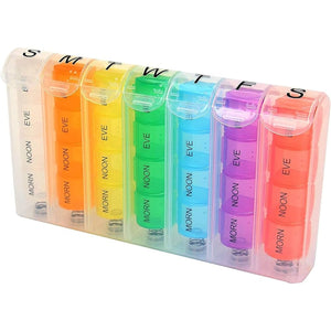 Jobar International Pop Up Weekly Pill Organizer, 7 Removable Daily Containers with 4 Compartment