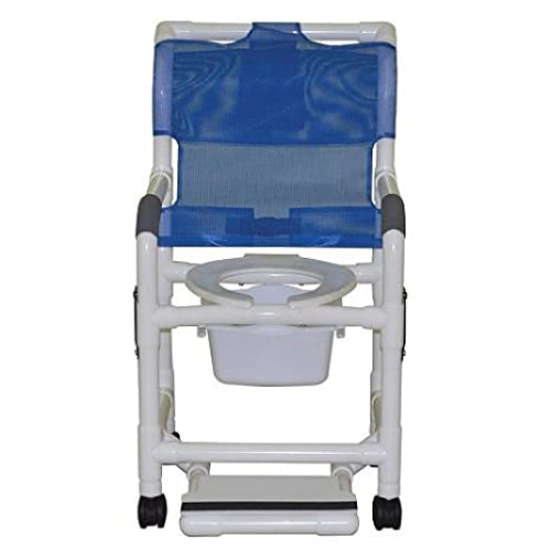 Shower Chair 18 Wide with Soft Seat Elongated Sq Pail/FR