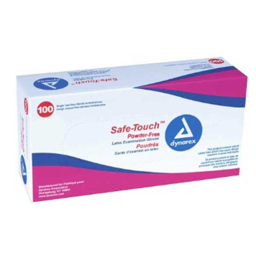 Dynarex Latex Examination Gloves, Powder Free, Medium, Box of 100