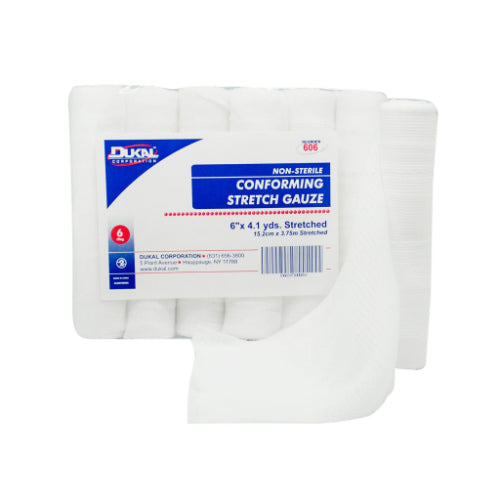 Dukal 606 Conforming Stretch Gauze, Non-Sterile, 6 Inch Width x 4.1 yard Length, Pack of 48