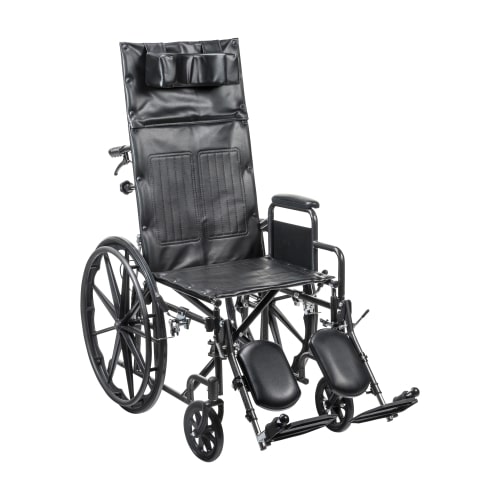 Drive Medical Silver Sport Recliner Wheelchair With Detachable Desk Arms