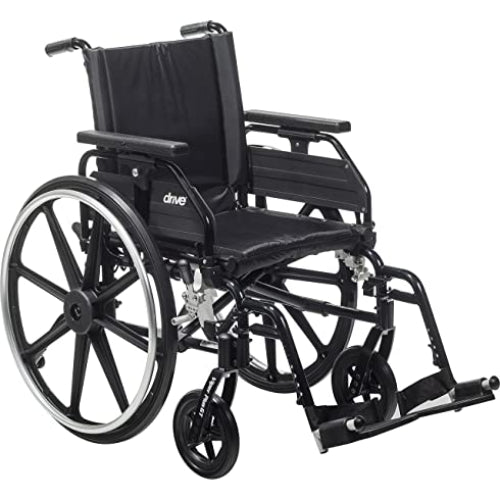 Drive Medical Viper Plus GT Wheelchair, 16 Inches, Deep Green, with armrests and elevating legrests