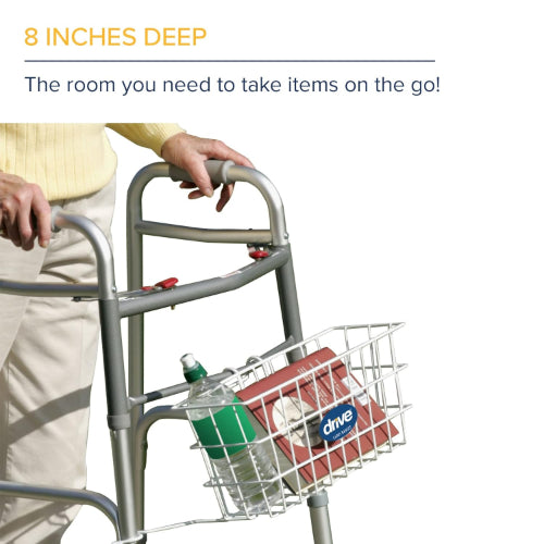 Drive Medical Snap On Walker Basket for Folding Walkers