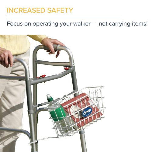 Drive Medical Snap On Walker Basket for Folding Walkers