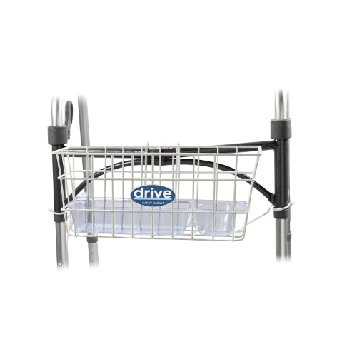 Drive Medical Snap-On Walker Basket with durable storage for folding walkers, Moovkart