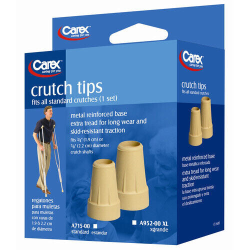 Carex Crutch Tips Extra Large Case of 6 Pair, 2 Pack