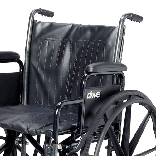 Drive Medical Dual Axle Economy Wheelchair, 20 Inches with Removable Desk Arms and Elevating Leg Rests