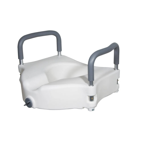 Drive Medical Raised Toilet Seat With Lock and Padded Removable Arms, Provides additional safety and comfort in the bathroom. Moovkart