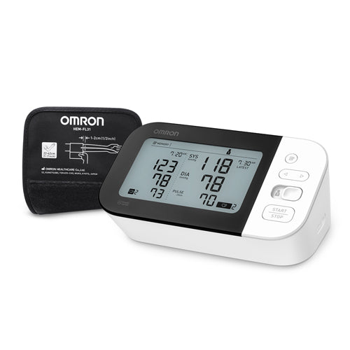 Omron 7 Series Wireless Upper Arm Blood Pressure Monitor with Bluetooth for accurate readings and easy data syncing. Moovkart