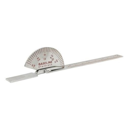 Baseline Finger Goniometer 3.5" Standard with dual scales in inches and centimeters for accurate joint range of motion measurements in clinical settings, Moovkart