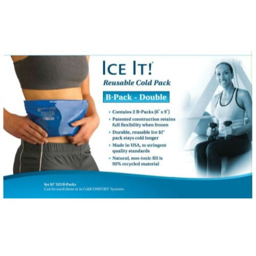 Battle Creek Ice It! Reusable Cold Pack B-Pack Double 6 x 9 x 1.5 Inches for Arm, Back, and Shoulder Pain Relief, Moovkart.