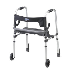 Drive Medical Clever-Lite Walker with Flip-Up Seat, Push-Down Brakes