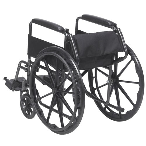 Drive Medical Wheelchair, 18 Inches Seat Width with Fixed Full Arms and Swing away Detachable Footrests