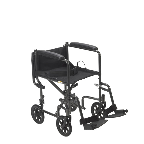 Drive Medical Lightweight Transport Wheelchair, Silver Vein Finish, 19 Inches Seat Width