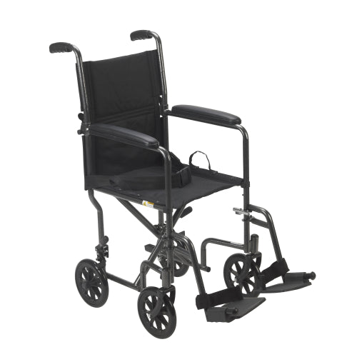 Drive Medical Lightweight Transport Wheelchair with 19" seat width for easy portability and comfort, Moovkart.