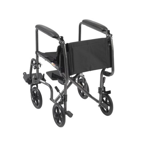 Drive Medical Lightweight Transport Wheelchair, Silver Vein Finish, 19 Inches Seat Width