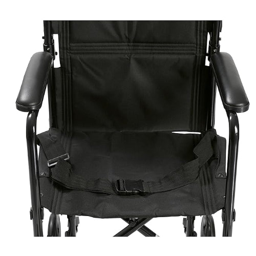 Drive Medical Lightweight Transport Wheelchair, Black, 17 Inches Seat Width