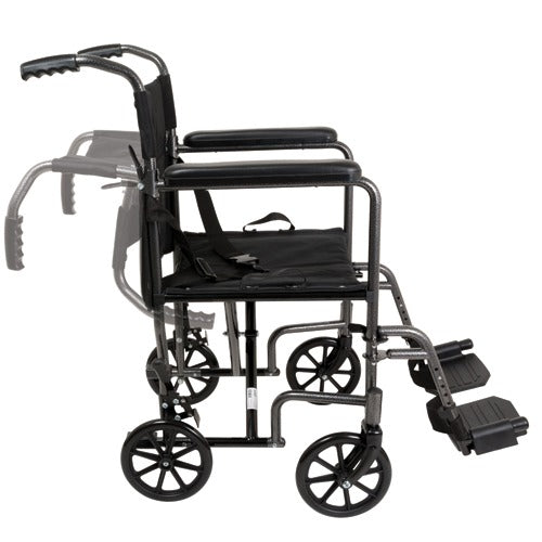 ProBasics Folding Transport Wheelchair with 19 Inches, Wide Seat