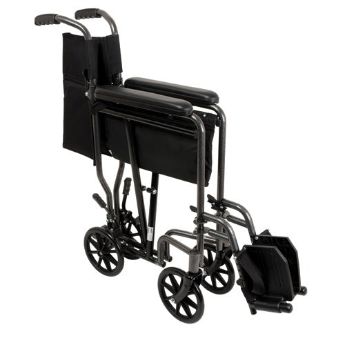 ProBasics Folding Transport Wheelchair with 19 Inches, Wide Seat