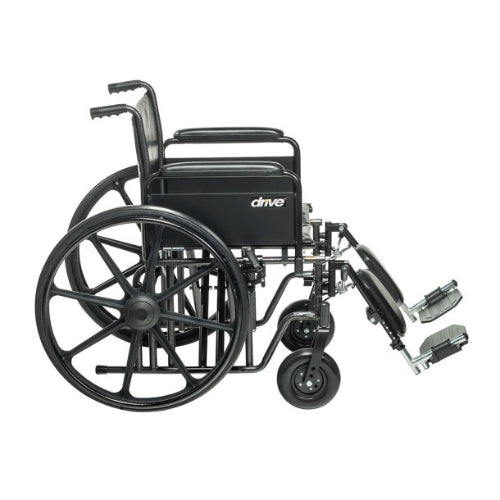 Drive Medical Bariatric Wheelchair, 20-Inch Seat Width, with Removable Desk Arms and Swing-Away Footrests