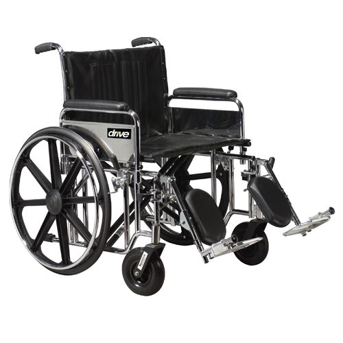 Drive Medical Bariatric Wheelchair with 20-inch seat, removable arms, swing-away footrests, and durable carbon-steel frame for comfort and stability, Moovkart