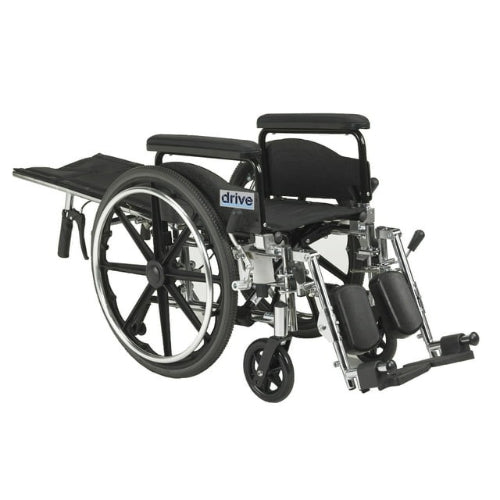 Drive Medical Viper GT Reclining Wheelchair with Removable Full Arms, 18 Inches