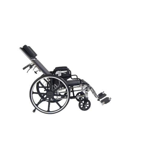 Drive Medical Viper Plus Reclining Wheelchair with Flip Back Full Arms, 18 Inches