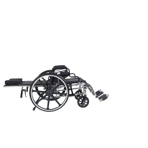 Drive Medical Viper Plus Reclining Wheelchair with Flip Back Full Arms, 18 Inches