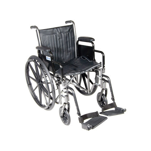 Sleek Drive Medical Silver Sport 2 Wheelchair, ideal for comfort and easy transfers, Moovkart