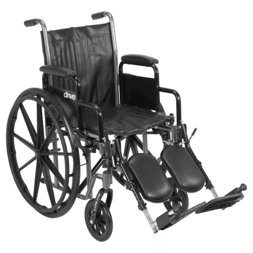 Drive Medical Silver Sport 2 Wheelchair Elevating Leg Rests, Detachable Desk Arms, Moovkart