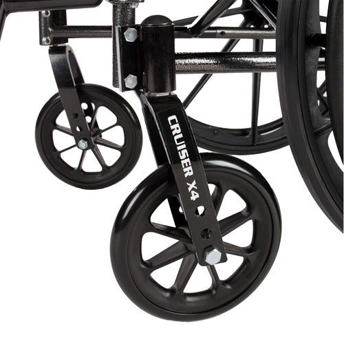 Drive Medical Cruiser X4 Wheelchair with Swing Away Footrests and Adjustable Desk Arms, 20 Inches