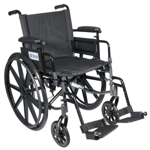 Drive Medical Cruiser X4 wheelchair with adjustable flip-back arms and durable frame, Moovkart