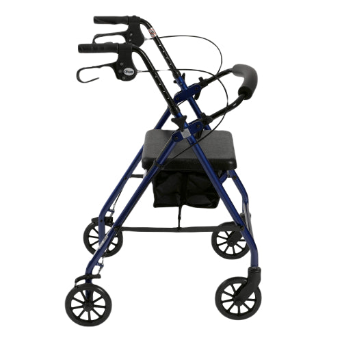 Drive Medical Rollator 4-Wheel with Pouch, Padded Seat, hand brakes for safety. Moovkart!
