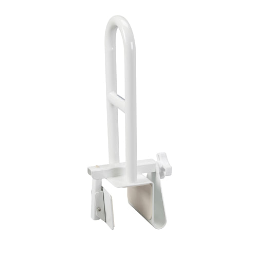 Drive Medical Tub Rail Clamp-On Retail Pack offering secure support and adjustable fit for standard bathtubs, with a durable, non-slip design, Moovkart