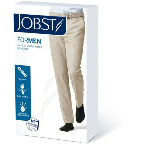 Jobst For Men 15-20 Knee-High, Black, Small Pair