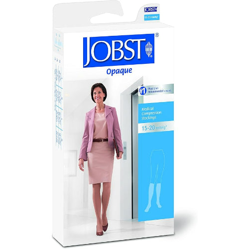 Jobst Opaque Knee-High Closed-Toe 15-20 mmHg Compression Stockings Black, Large, Pack Of 2