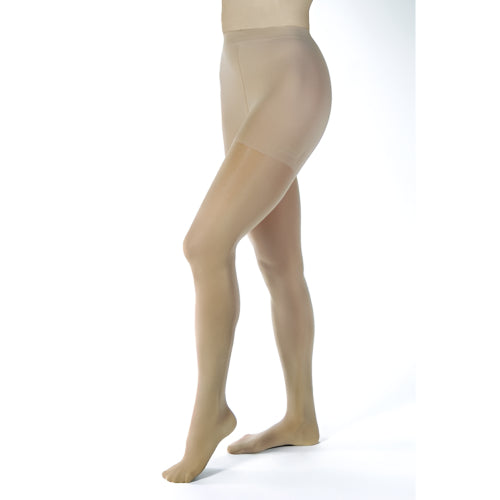 Jobst Opaque 20-30 mmHg Compression Pantyhose, Waist-High, Closed Toe, Silky Beige, Small, for leg support and circulation relief. Moovkart