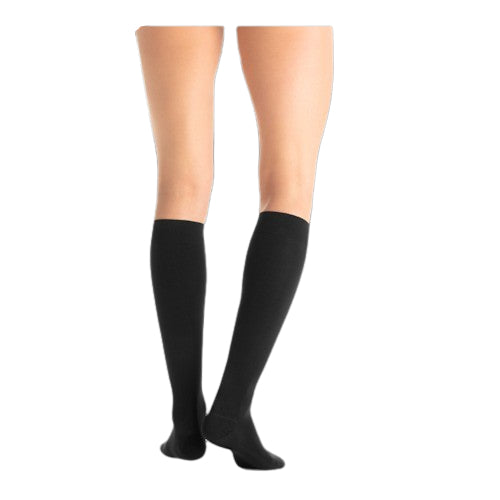 Jobst Opaque Knee High Compression Stockings, 20-30 mmHg, Closed Toe, Black, Large Full Calf