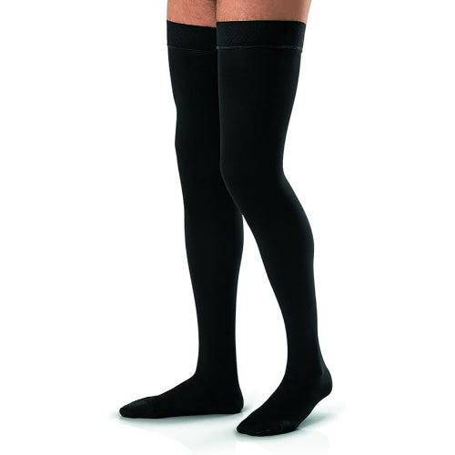 Jobst for Men 30-40 mmHg Ribbed Thigh-High, Black, X-Large