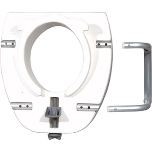 Drive Medical Elevated Toilet Seat with Arms for Elongated Toilets Hover