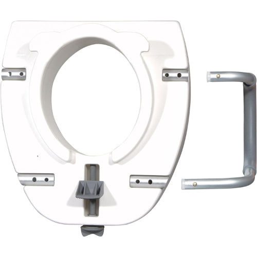 Drive Medical Elevated Toilet Seat with Arms for Elongated Toilets