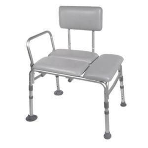 Drive Medical Transfer Bench Padded Knock-Down, Gray