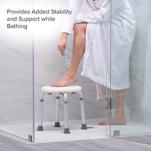 Drive Medical Knock Down Bath Stool, Round, White Hover