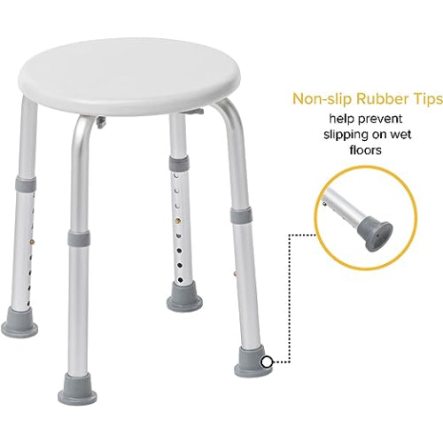 Drive Medical Knock Down Bath Stool, Round, White